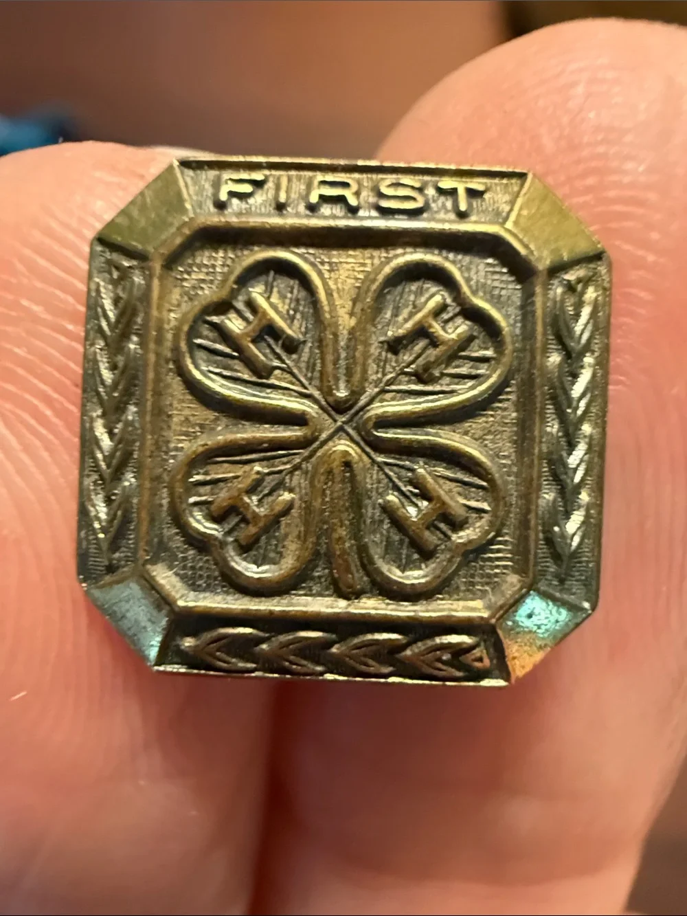 Vintage 50’s 4-H Club Pins — Green Clover Motif; Dress Revue